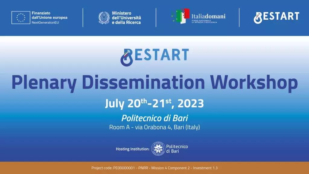 Restart โ Plenary Dissemination Workshop โ 20 e 21 luglio a Bari
