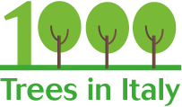 Logo "1000 alberi in Italia", relativo al progetto di piantumazione Green di Tiesse
