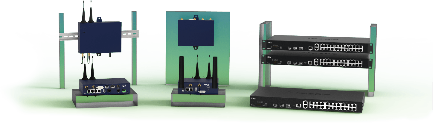 Tiesse's professional networks product: TGR gateways and Elba switch